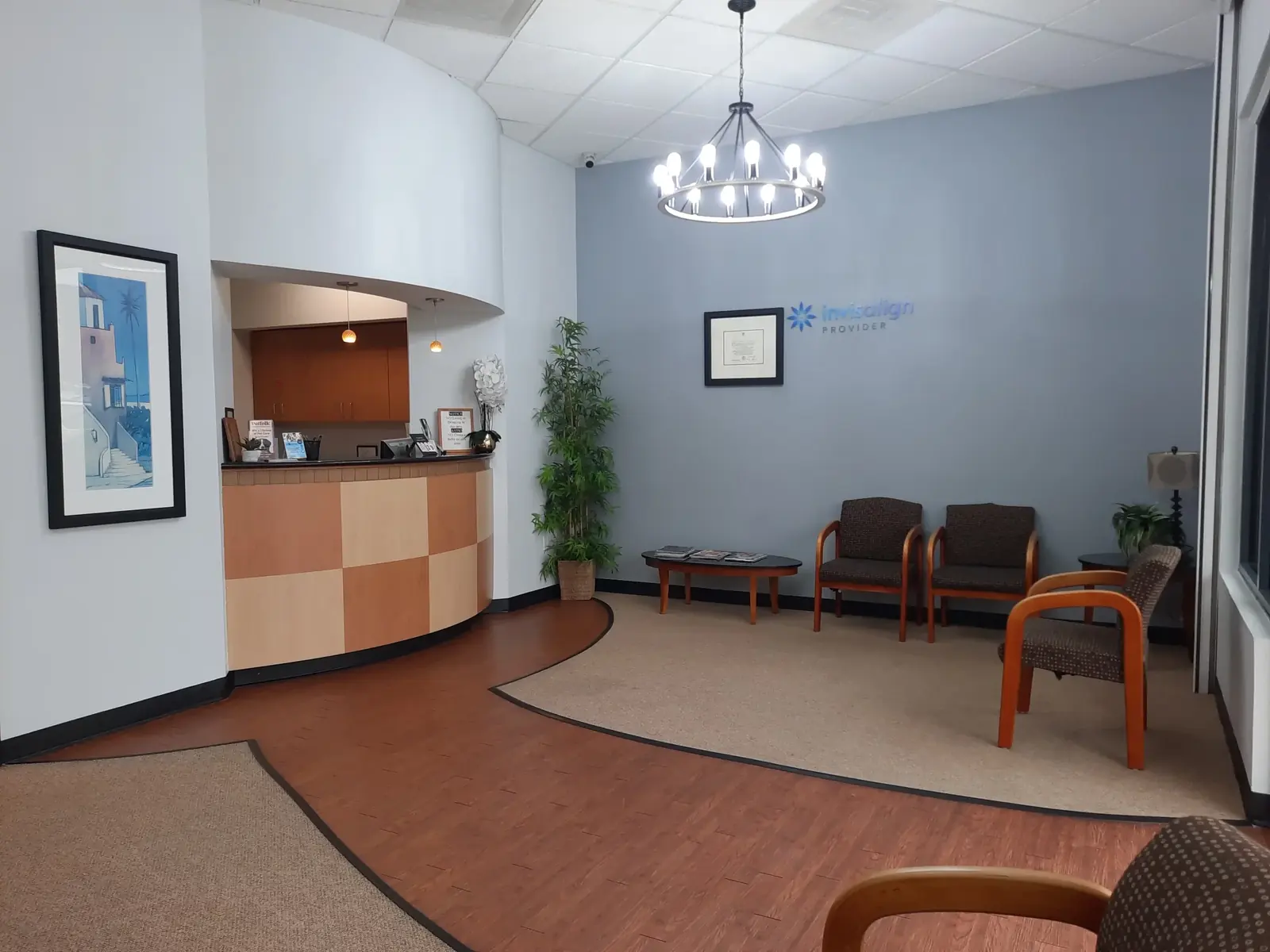 Reception desk and waiting area