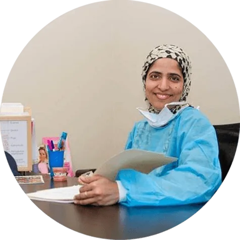Dr. Afrin Mariyam at her desk