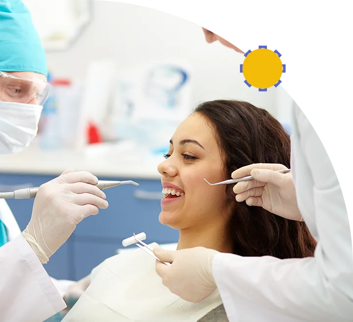 Smiling patient during a dental check-up