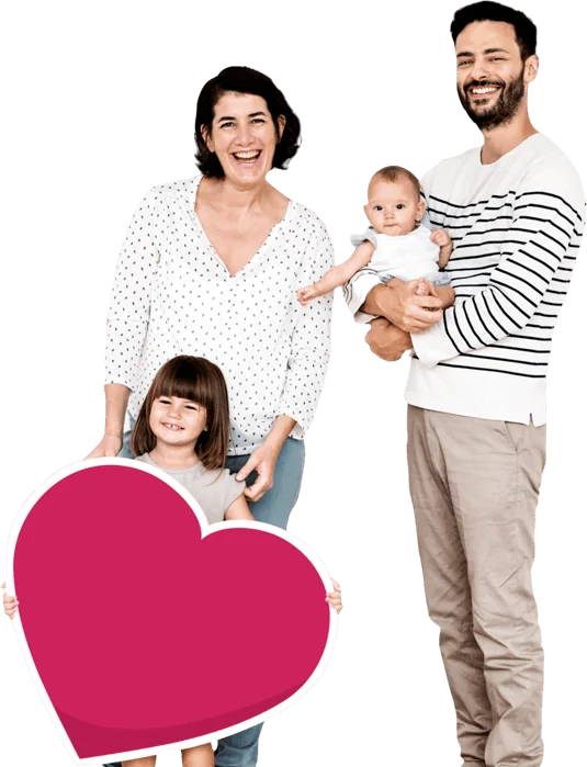 Happy family with a young child